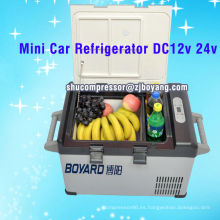 Coche mini nevera dc 12v 24v con el compresor del refrigerador marina para camping nevera congelador